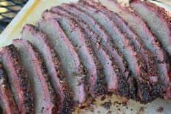 Smoked brisket all sliced up